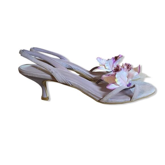 Raye Kloe heels dusty lavender suede orchid kitten shoes sandals party wedding 9 - Picture 14 of 15